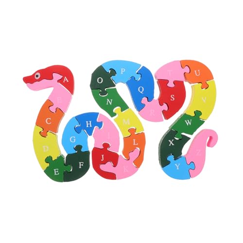 UPKOCH Alphabet Jigsaw Puzzle Bausteine ​​Tier Holz Puzzle Holz Schlangenbuchstaben Block Spielzeug Für Kinder Geburtstagsgeschenk von UPKOCH