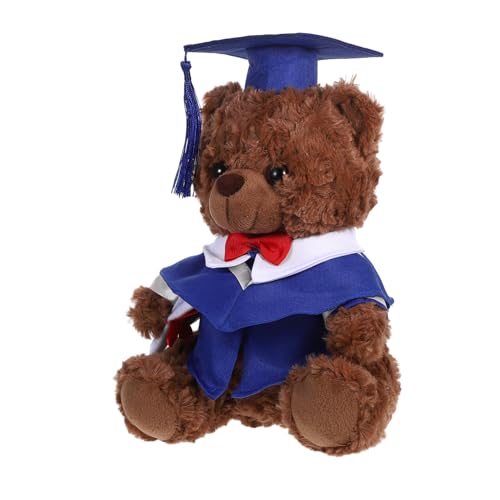 UPKOCH Arztanzugbär Puppe Mini-abschluss-stoffbären Abschlusssaison Runde Bär Plüschbär-abschlussoutfit Weiches Arztspielzeug Mini-plüsch-abschlussspielzeug Diplom-Puppe Blue Pp Baumwolle von UPKOCH