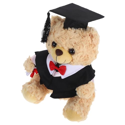 UPKOCH Arztanzugbär Puppe abschlussgeschenk abschluss Plüschtierpuppen ausgestopfter Kleiner Bär für Absolventen abschluss ausgestopfter bär PP Baumwolle Black von UPKOCH