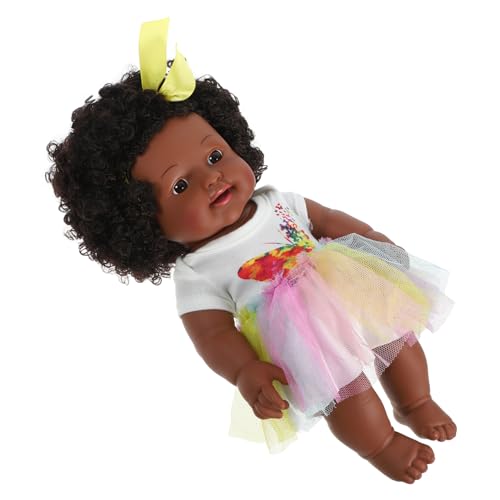 UPKOCH Babypuppe Mädchenspielzeug Kleinkindspielzeug Für Mädchen Für Babys Für Kleinkinder Babypuppen Schwarze Puppen Kinderspielzeug Mädchenspielzeug Rebornpuppe Babypuppe von UPKOCH