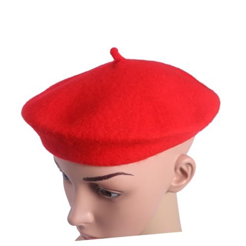 UPKOCH Baskenmütze aus Wollstoff Warme Französische Prinzessin Mütze Weicher Herbst Winter Beanie für Mädchen Modisch und Bequem für Schule und Alltag Rot UPKOCH Baskenmütze aus Wollstoff Warme Französische Prinzessin Mütze Weicher Herbst Winter Beanie für Mädchen Modisch und Bequem für Schule und Alltag Rot von UPKOCH