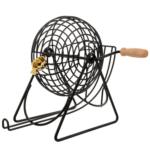 UPKOCH Bingo Spielmaschine im Metallkäfig Unterhaltsames Brettspiel für Familien und Freunde Emotionserhöhende Spiele für Spieler Perfektes für Gesellige Abende von UPKOCH