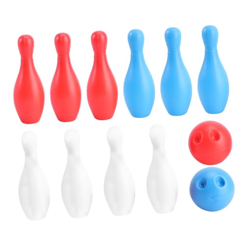 UPKOCH Bowling Spielset für Umweltfreundliches Material Interaktives Lernspielzeug zur Motorischen Buntes Bowling Set für Drinnen und Draußen Pädagogisches Geschenk Zufällige Farbe von UPKOCH