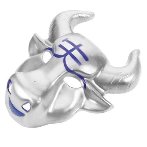 UPKOCH Bullenmaske halloween maske Kuhmaske Maskierte Kuh-Maske Halloween Kuhmaske Karnevalsmaske für Viehmasken Karneval Rinderkopfmaske Cosplay-Tiermaske Plastik Silver von UPKOCH