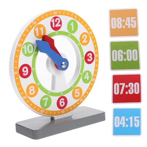 UPKOCH Bunte Lernuhr aus Holz Multifunktionales Farberkennung Fördert Logisches Denken und Kommunikation Robustes Sicheres Naturholz für Frühe Bildung von UPKOCH