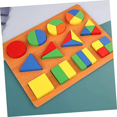 UPKOCH Buntes Holz Puzzlespiel Geometrische Formen Lernspielzeug DIY Steckspiel für Motorikförderung Montessori Holzbausteine von UPKOCH
