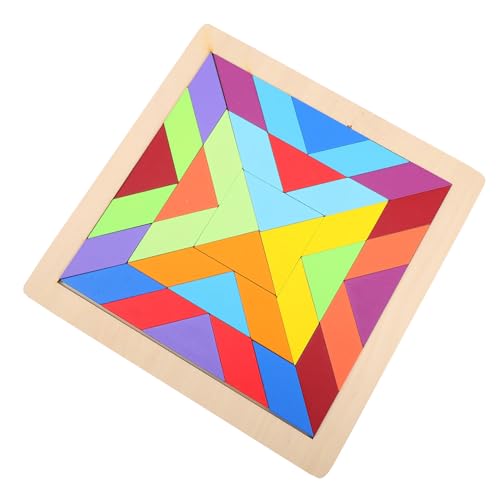 UPKOCH Buntes Holzpuzzle für Ab Jahren Lernspielzeug zur Räumlicher Wahrnehmung Handliches Steckspiel mit Geometrischen Formen für Eltern Junge Mädchen Interaktion und Frühkindliche von UPKOCH