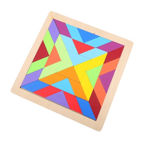 UPKOCH Buntes Holzpuzzle mit Geometrischen Bausteinen für Ab Jahren Fördert Kognitive Entwicklung Räumliches Denken und Kreativität Pädagogisches Lernspielzeug zur Geistigen von UPKOCH