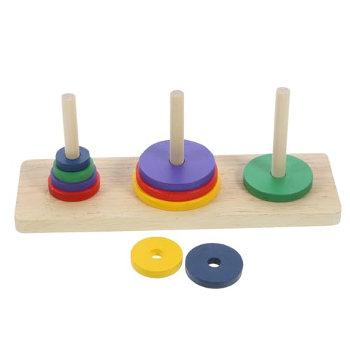 UPKOCH Buntes Holzspielzeug Puzzle für Erwachsene Intellektuelles Hanoi Tower Brettspiel für DIY Partys Kreative Denkspiele Sicheres und Langlebiges Holzspielzeug von UPKOCH