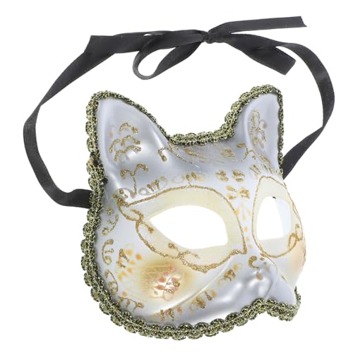 UPKOCH Cat Shape Maske Weiß Leichte Langlebige Halbgesichts Party Maske mit Augenschlitzen Niedliches Katzen Design für Halloween Karneval und Kostümpartys Praktische und Auffällige UPKOCH Cat Shape Maske Weiß Leichte Langlebige Halbgesichts Party Maske mit Augenschlitzen Niedliches Katzen Design für Halloween Karneval und Kostümpartys Praktische und Auffällige von UPKOCH