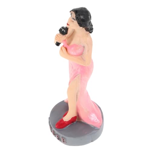 UPKOCH Charakter Ornament Bücherregale Figur Modell Schreibtisch Skulptur Sandkastenfiguren Vintage Figuren Raumdekor Figur Dekorative Ornamente Sänger Musik Ornamente Rosa von UPKOCH