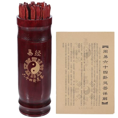 UPKOCH Chinesische Wahrsagerstäbe, chinesische Wahrsagerstäbe I Ging Wahrsagerstöcke mit Buch Kau Chi-m Sticks Chien Tung in Holzbox für Wahrsagespiele von UPKOCH