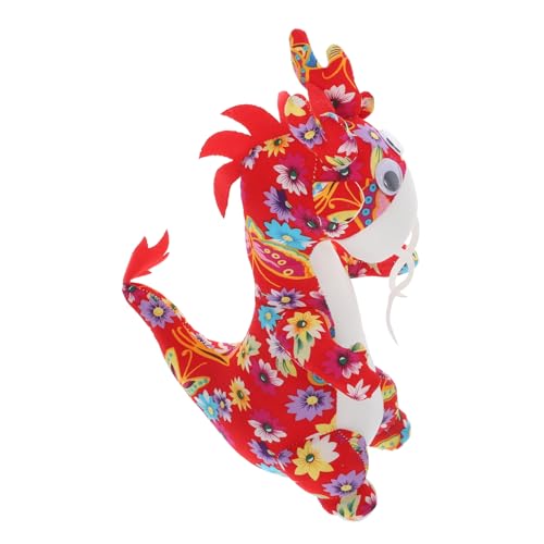 UPKOCH Chinesisches Neujahrs Maskottchen Plüsch Drache Kuscheltier Rotes Stofftier Dekoration für Frühlingsfest Atmosphäre von UPKOCH