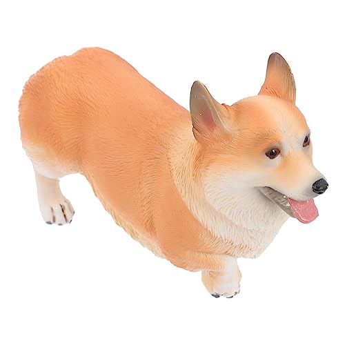 UPKOCH Corgi Ornament aus Hautfreundlichem Plastik Handbemalte Realistische Corgi Hundefigur Umweltfreundlich Kindgerecht als Dekoratives Modell und Pädagogisches für Kinderzimmer und von UPKOCH