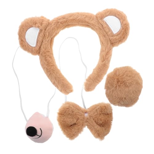 UPKOCH Cosplay Bärenkostüm Set mit Ohren Haarreif Nase und Fliege Teiliges Tierkostümzubehör für Karneval Halloween und Fotoshootings UPKOCH Cosplay Bärenkostüm Set mit Ohren Haarreif Nase und Fliege Teiliges Tierkostümzubehör für Karneval Halloween und Fotoshootings von UPKOCH