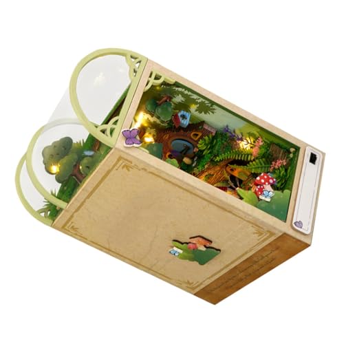 UPKOCH DIY Holzhaus Modellbausatz Miniatur Haus zum Selber Bauen Vintage Design Langlebiges Material Kreative Dekoration für Schreibtisch und Regal Wiederverwendbar Ohne Batterie von UPKOCH