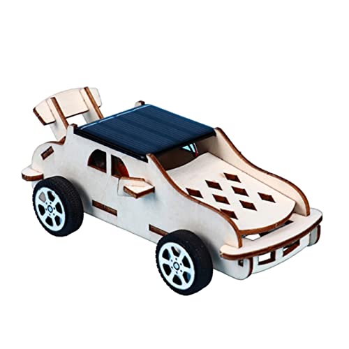 UPKOCH DIY Solarauto Holzspielzeug Solarbetriebenes Lernspielzeug für Mädchen und Jungen Einfach zu Montierendes Pädagogisches Kreativität und Denkfähigkeit von UPKOCH