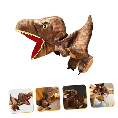 UPKOCH Dinosaurier Handpuppe für Realistische Form Geeignet für Erzählungen Rollenspiele Theater und Pädagogische Aktivitäten Braun von UPKOCH