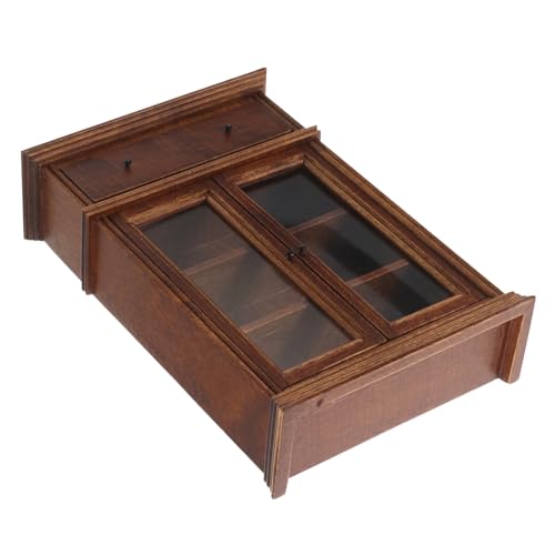 UPKOCH Dollhouse Vintage Stauraum Schrank mit Glatter Kastanienoberfläche für Wohnzimmer Esszimmer Arbeitszimmer Puppenhaus Zubehör von UPKOCH