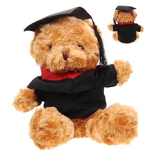 UPKOCH Dr. Bärenpuppe Plüschtier Entzückender Cartoon-bär Cartoon-bär-Puppe Plüschbärenspielzeug Tragen Puppe Abschluss Stofftier Abschlusspuppe Kinderspielzeug Kurzer Plüsch von UPKOCH