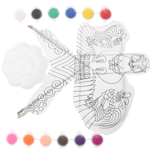 UPKOCH Drachenbausatz zum Selbermachen für Kinder, Leere Weiße Drachen zum Dekorieren, Bemalen, Lustige Aktivitäten, Partygeschenk, Kunstset für Anfänger, Hühnermuster, 7. 09 Zoll, 12 Farben, Nicht UPKOCH Drachenbausatz zum Selbermachen für Kinder, Leere Weiße Drachen zum Dekorieren, Bemalen, Lustige Aktivitäten, Partygeschenk, Kunstset für Anfänger, Hühnermuster, 7. 09 Zoll, 12 Farben, Nicht von UPKOCH
