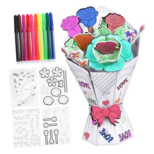 UPKOCH Dreidimensionales Papierpuzzle kreativ Hand Toy Blumen-Stapelspielzeug 3D-Rätsel für Erwachsene schwer 3D-Puzzles für Erwachsene zum Bauen von Blumen von UPKOCH
