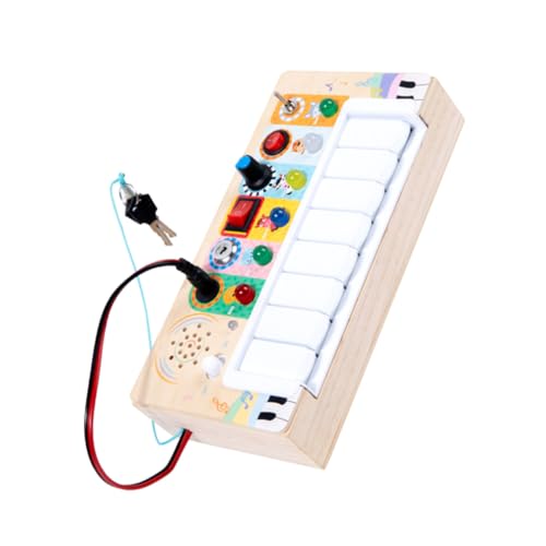 UPKOCH Elektronisches Klavier Tragbares Holzspielzeug mit LED Lichtern Musik und Farbkennung Interaktives Lernspielzeug für Kleinkinder von UPKOCH