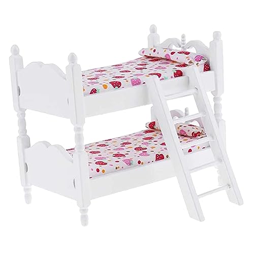 UPKOCH Realistisches 112 Miniatur-puppenhaus-doppelbett-Spielzeug Etagenbett Aus Holz Für Mädchen-Schlafzimmer-Modell-Spielzeug Erdbeerfarbe UPKOCH Realistisches 112 Miniatur-puppenhaus-doppelbett-Spielzeug Etagenbett Aus Holz Für Mädchen-Schlafzimmer-Modell-Spielzeug Erdbeerfarbe von UPKOCH