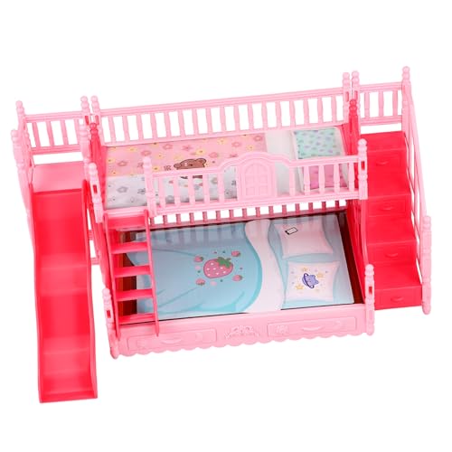 UPKOCH Etagenbett für Puppen Tragbares Spitzenkissen gefälschtes Kissen aufblasbare Statuen Puppen etagenbett puppenhaus Einrichtung Mini-Möbelmodelle Miniaturmöbel Abs Rosa von UPKOCH