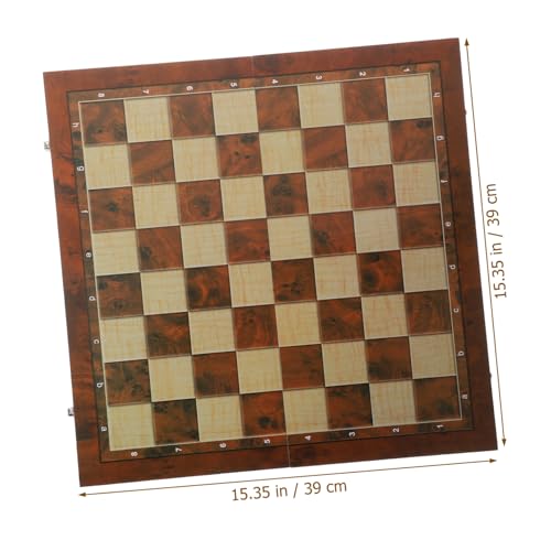 UPKOCH Faltbares Holz Schachbrett Tragbares Schachspiel mit Glatten Figuren Multifunktionales Brettspiel für Familie Reisen und Freizeit Geeignet für Junge Mädchen und Erwachsene von UPKOCH