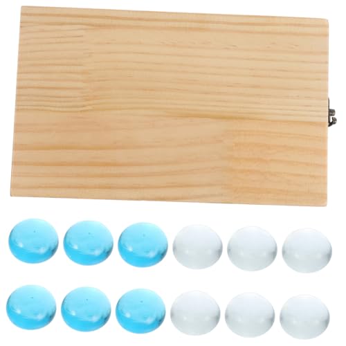 UPKOCH Faltbares Mancala Brettspiel aus Holz mit Bunten Glassteinen Edukatives Strategiespiel für Erwachsene Familienspiel zur des Denkvermögens Zufällige Farbe Zufällige Farbe von UPKOCH
