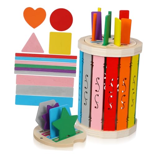 UPKOCH Farbsortierbecher aus Holz Buntes Montessori Lernspielzeug und Robust für Kleinkinder zur Farb und Formerkennung Spielzimmer Essential zur Sensorischen Entwicklung von UPKOCH