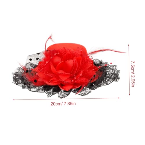 UPKOCH Fascinator Mini Hut mit Schmuck Haarklammer Damen Kleiner Hut für Party Geburtstag Tanz Haarschmuck Clip Sicherer Vielseitig für Mädchen und von UPKOCH