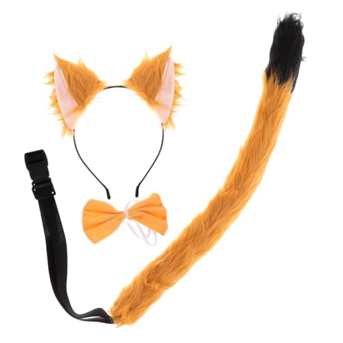 UPKOCH Fuchsohren Kostüm Set für Teiliges Set mit Haarreif Fliege und für Halloween Cosplay und Kostümpartys Tierkostüm Zubehör für Mädchen und Jungen UPKOCH Fuchsohren Kostüm Set für Teiliges Set mit Haarreif Fliege und für Halloween Cosplay und Kostümpartys Tierkostüm Zubehör für Mädchen und Jungen von UPKOCH