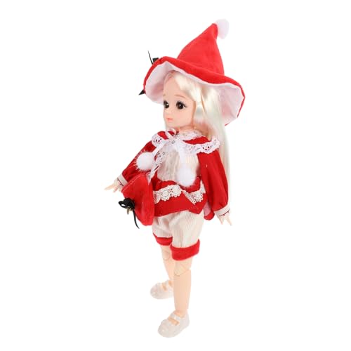 UPKOCH Gelenkpuppe Mädchen Dolly Kleider Mini-bjd-Puppe Geburtstagsgeschenk Süße Puppe Lebendige Puppe Samt Rot von UPKOCH