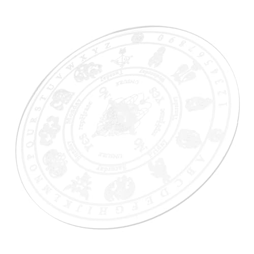 UPKOCH Geschnitzte Muster -Ornamente Bastelset Hexen-wahrsagetafel Weissagungszubehör Home-Board-Dekoration Weissagungsmeditationshandwerk Pendelbrettspiel Pendel-alphabettafel Acryl Weiß von UPKOCH