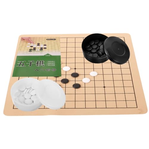 UPKOCH Go Schachbrett Set aus Holz und Leicht Tragbares Go Spiel für Erwachsene für Haushalt und Training Langlebiges Schachbrett mit Schwarzem und Weißem Spielsteinen von UPKOCH