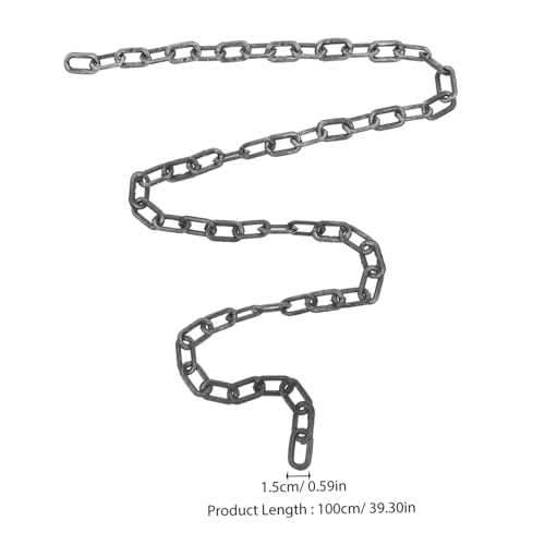 UPKOCH Halloween Deko Kunststoffkette Fake Chain Links Leichte Dünne Halloween Accessoires für Party Cosplay und Gruseldekoration Schwarze Silberne Gefängniskette von UPKOCH