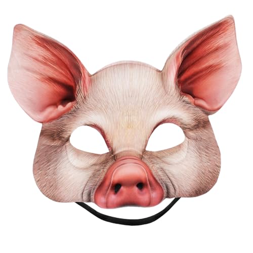 UPKOCH Halloween Tiermasken Tiermaske Zum Kostümieren Tiergesichtsmaske Halloween Kostümmaske Tierpartymaske Maskerade Tiermaske Horror Schweinemaske Schweinemasken Eva von UPKOCH