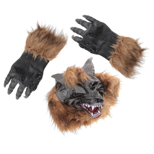 UPKOCH Halloween Wolf Kostüm mit Realistischer Vinyl Maske und Krallenhandschuhen Bequem Langlebig Gruseliges Cosplay Zubehör für Halloween Party und Verkleidung Erwachsene UPKOCH Halloween Wolf Kostüm mit Realistischer Vinyl Maske und Krallenhandschuhen Bequem Langlebig Gruseliges Cosplay Zubehör für Halloween Party und Verkleidung Erwachsene von UPKOCH