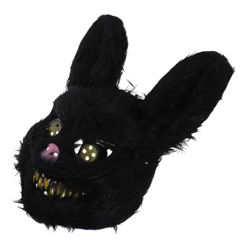UPKOCH Elegante Schwarze Hasenmaske Bequemes Plüschmaterial Ideal für Halloween Cosplay und Partys. von UPKOCH