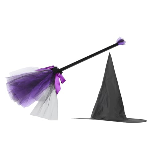 UPKOCH Hexenbesen und Hexenhut aus Robustem Oxford- Leichter Besen mit Komfortablem Griff Halloween Kostüm Zubehör für Party Fasching und Kreative Fotos Einheitsgröße Violett Design UPKOCH Hexenbesen und Hexenhut aus Robustem Oxford- Leichter Besen mit Komfortablem Griff Halloween Kostüm Zubehör für Party Fasching und Kreative Fotos Einheitsgröße Violett Design von UPKOCH