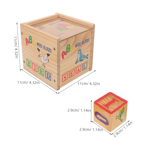 UPKOCH Holz Alphabet Bausteine aus Naturholz mit Großbuchstaben und Zahlen Lernspielzeug für Kleinkinder Fördert Kreativität Stapelspaß und Frühkindliche Entwicklung von UPKOCH