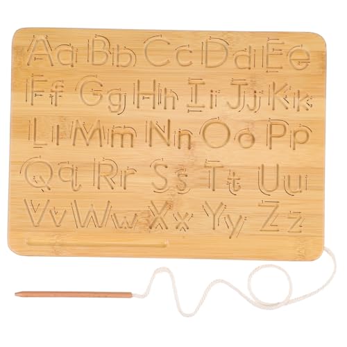 UPKOCH Holz Alphabet Übungsbrett Doppelseitig mit Buchstaben Zahlen Lerntafel für Vorschule Spelling Training Hand Auge Koordination Robustes Lernspielzeug aus Hochwertigem Holz von UPKOCH