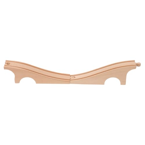 UPKOCH Holz Eisenbahn Brücke Zubehör Dreifach Lochbrücke Stabiles Holzmaterial Kompatibel mit Holzeisenbahn Vielseitiges für Bauen von UPKOCH