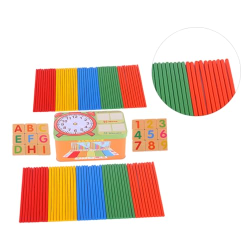 UPKOCH Holz Mathematik Lernspielzeug mit Zählstäben Alphabetblöcken Formenblöcken Rechenzeichen Formeltabelle Pädagogisches Rechenspiel für Vorschulkinder Rechenfähigkeiten und von UPKOCH