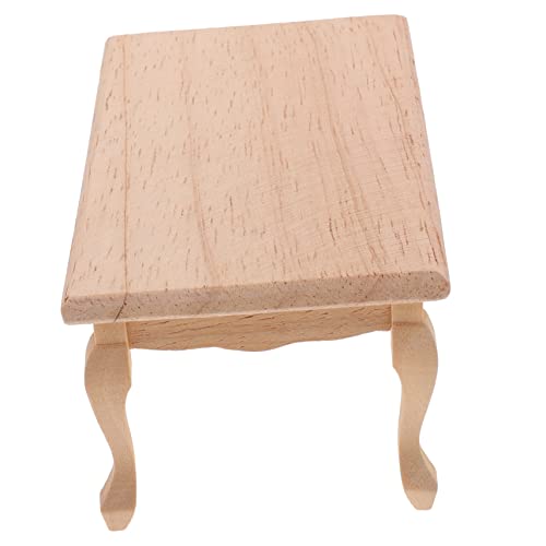 UPKOCH Holz Möbel Modell Realistischer Teetisch Für Miniaturmöbel Unlackiertes Miniaturmöbel Für Puppenhaus Dekoration von UPKOCH