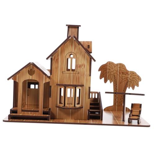 UPKOCH Holz Puzzle Haus Modell Bausatz Kreatives Konstruktionsspielzeug für Jungen Mädchen Umweltfreundlich und Sicher Dekoration von UPKOCH