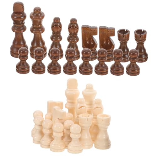 UPKOCH Holz Schachfiguren Set Natürliche Holzmaterialien Geruchsneutral Klassisches Design für Bessere Griffigkeit Unterhaltungsspiel Denkfähigkeit und Geselligkeit UPKOCH Holz Schachfiguren Set Natürliche Holzmaterialien Geruchsneutral Klassisches Design für Bessere Griffigkeit Unterhaltungsspiel Denkfähigkeit und Geselligkeit von UPKOCH