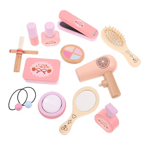 UPKOCH Holz Schminkset für Mädchen Kinderschminke Prinzessinnen-Design Robustes Holz Beauty Salon Set mit Realistischen Accessoires Fördert Fantasie Koordination und Kreatives Rollenspiel von UPKOCH